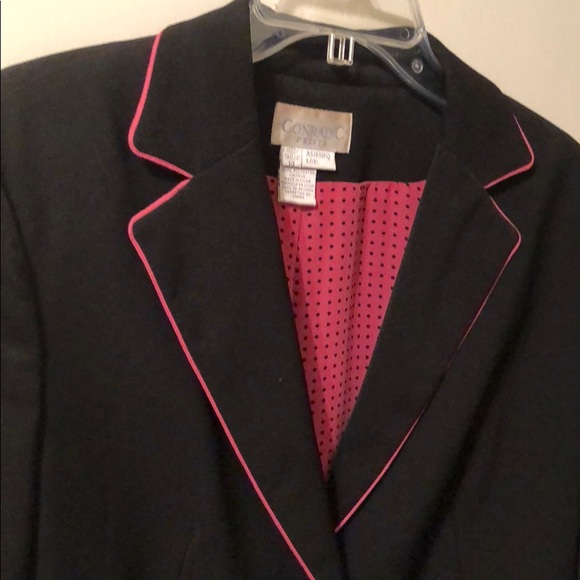 Jkt, Conrad C Petites, Black w pink piping, Sz 14P - Picture 2 of 5